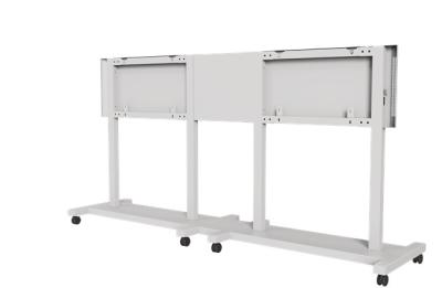 China 75 pulgadas TV Trolley Stand doble pantalla de trabajo pesado TV de piso Stand 573Lbs en venta