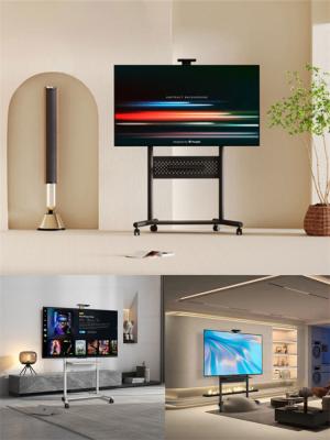 中国 600×800mm 高層テレビスタンド テレビモバイルカート 65-86インチテレビのための統合棚 販売のため