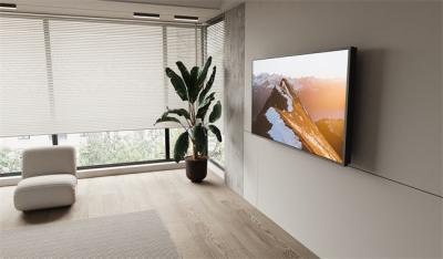 China Ángulos de visión ajustables TV montaje de pared RoHS TV flotante estante 85 pulgadas en venta