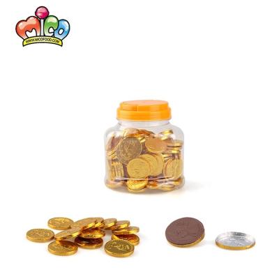 China Gold Coin Small Mini Shape 100pcs Gold Coins Chocolate In Jar for sale