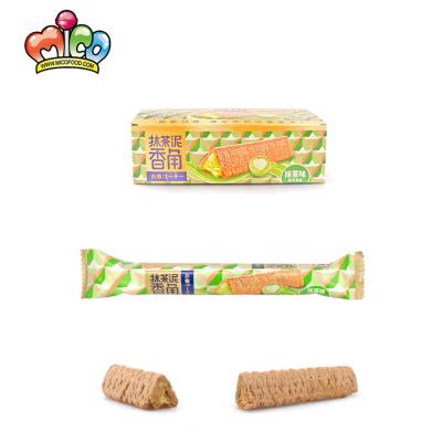 China Natural Mango Matcha Taro Puree Crispy Sandwich Triangle Stick Cookie for sale