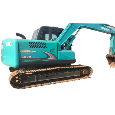 China Farms Best Selling 7t Used Kobelco SK75-8 Crawler Excavator 0.8m3 Bucket Used Excavator for sale