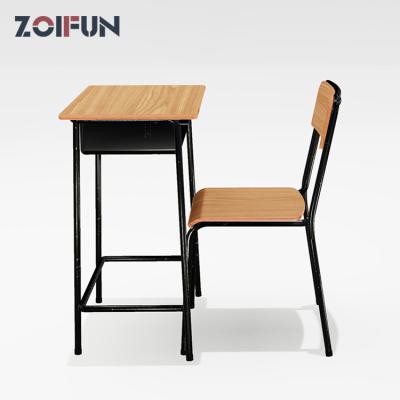 China Contemporary secondary desk with chair set for Oman project, school classroom table and chair for sale