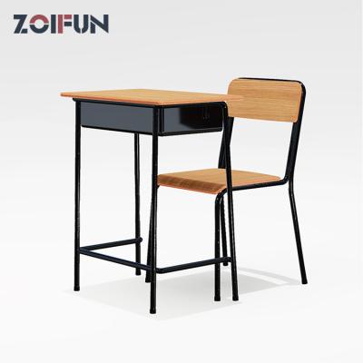 China Contemporary primary desk with chair set for Oman project, school classroom table and chair for sale