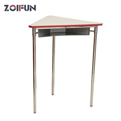 China Height Can Be Adjustable Triangle Chrome Modern Europen Classroom Student Training School Stand Height Adjustable School Desk for sale