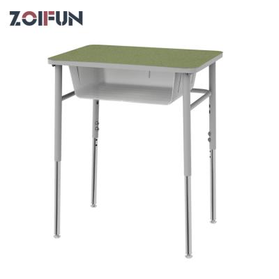 China Size can be adjustable high quality kids buliding table students school funriture classroom table with wire storage book rack for sale