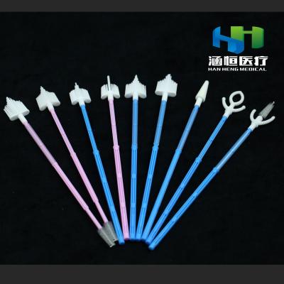 China 8302 Disposable Cervical Gynecological Examination Woman PP Gynecological Brush Female Head LDPE Cleaning Handle 8302 for sale