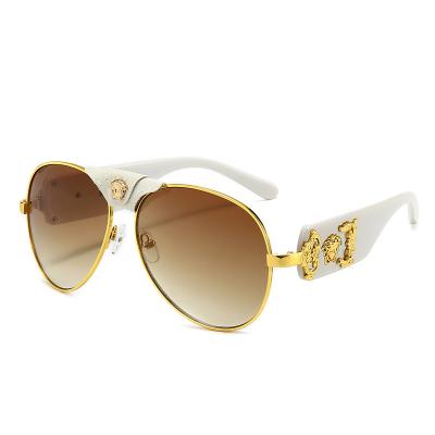 China Luxury designer oversized sunglasses gafas de sol brand fashion women's anti UV400 metal frame 2021 newest big for sale