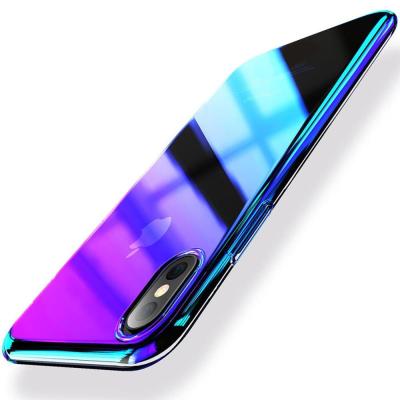 China Fanshion Hot Sale Simple Gradient Color Changing Hard PC Phone Case For iPhone x/xs Series for sale