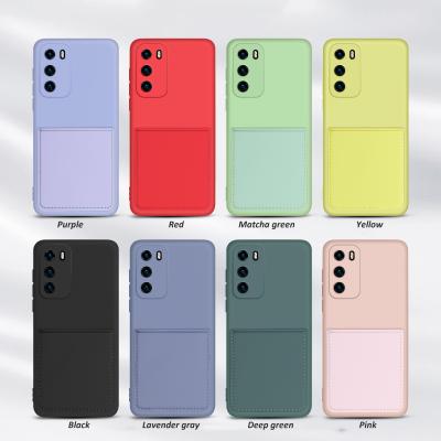 China Card slot case silicone phone case for Huawei p30 lite news cover silicon card slots mobile cases for Huawei P40 pro plus cover phone case for sale