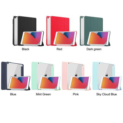 China Clear Tablet Shockproof Case PC Cover For iPad 8 Cases 2020 Hard Protective Stand Case With Pencil Holder 8th Inch iPad Generation 10.2 Flip Case for sale