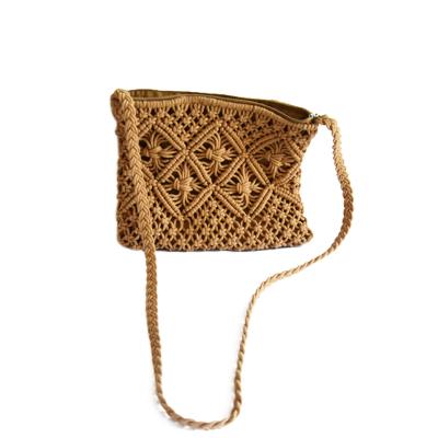 China Lady Eco-Friendly Handmade Paper Shopping Straw Basket Bag Leisure Style Summer Beach for sale