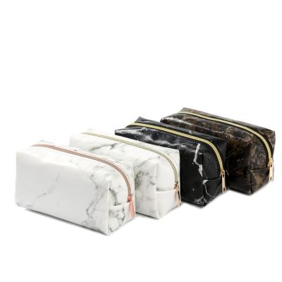 China 2022 Waterproof Shockproof Dustproof New Cosmetic Bag Travel Cases PU Leather Women Travel Marble Makeup Bag Cosmetic Pouch for sale