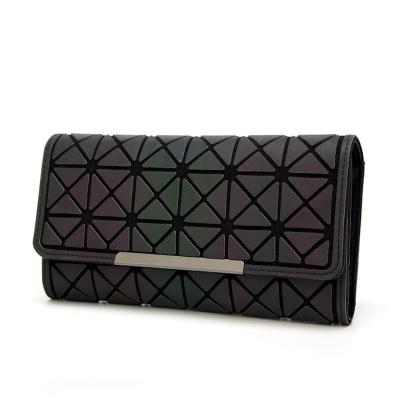 China Advertising Promotion Gifts Colorful Luxury Style Diamond Geometric Fabric With Luminous Magic Wallet, Ladies Grab Wallet, Large Banknote Wallet Coin Purse for sale