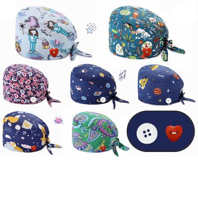 China Picture High Quality 100% Cotton Buffing Scrub Hat Rise Headband Disposable Working Cap For Women for sale