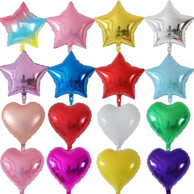 China Inflatable Gift Toy 18inch Star Heart Helium Balloon Birthday Party Decoration Kids Foil Balloons Supplies Baby Shower Adult Wedding Gift for sale