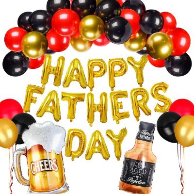 China Morden Wholesale Happy Father's Day Party Aluminum Foil Mylar Balloons Banner Set Self Inflatable Balloon Party Decorations for sale