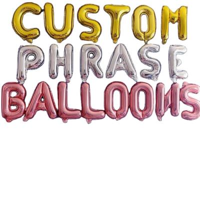 China 16 Inch Custom Phrase Birthday/Party/Wedding/Anniversary/Holiday Decorations Balloons Backdrop Party Decoration Letter Alphabet Banner Number Balloons Name Birthday Party Foil 9874615 for sale