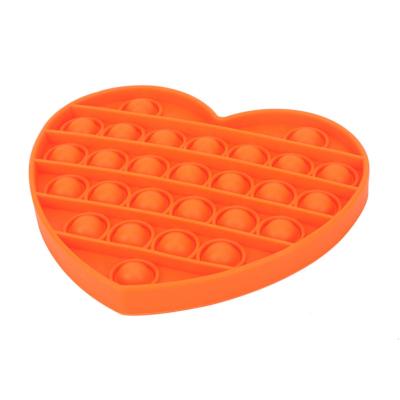 China Durable Silicone Heart Bubble Noise Pushing Busy Person Sensory Toys for sale