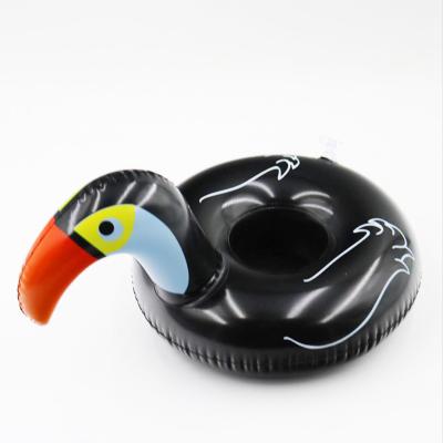 China Sustainable Inflatable Floating PVC Toucan Beer Can Drinks Holder for sale