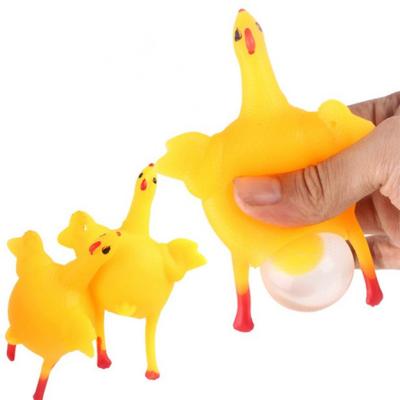 China Simple Chicken Squeeze Egg Laying Hen Wiggle Person Toy With Key Chain for sale