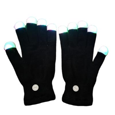 China Festival Stuff Black Fingerless Top Led Party Flashing Gloves for sale