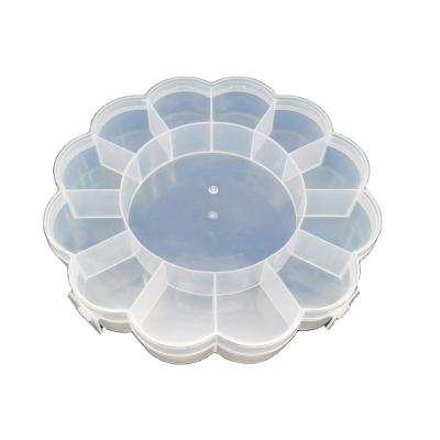 China Sustainable Plastic Round Flower 13 Slots Storage Box Container for sale