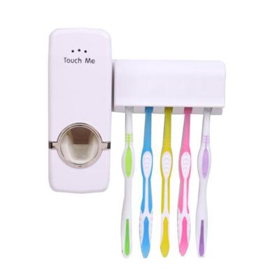 China Sustainable Wall Mounted Automatic Toothpaste Dispenser 5 Toothbrush Holder for sale