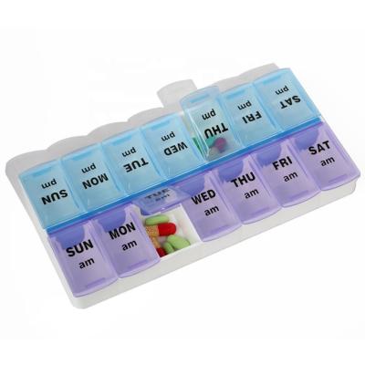 China Eco - Friendly 7 Days 14 Weekly Plastic Custom Pill Box for sale