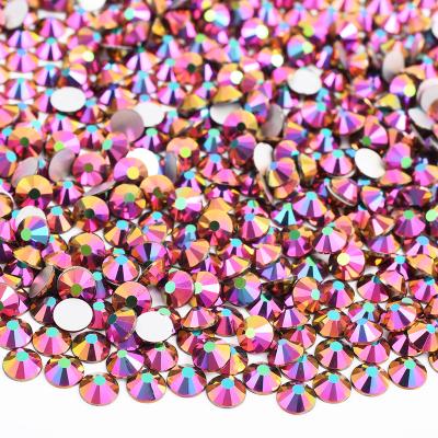 China Flatback SS6 8 10 16 20 30 Rainbow Rose Gold Color Diamond Flat Back Rhinestones Crystals Stones Hotfix Glass Rhinestones Non for sale