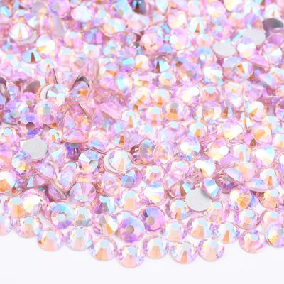 China High Quality Lightweight Flatback Rose ab Non Hotfix Crystal Strass Glass Crystal Rhinestone for Nail Art Decoration for sale