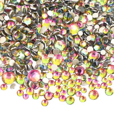 China Colored Rhinestones Crystal Rhinestone Flat Back Non Hotfix Flatback Mix Size Rainbow Strass For Nail Art for sale