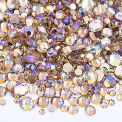 China Flatback Glitter Sky Light Mix Size Rhinestones Nail Art Crystal Diamond Non Hotfix Glass Rhinestones For Decoration for sale