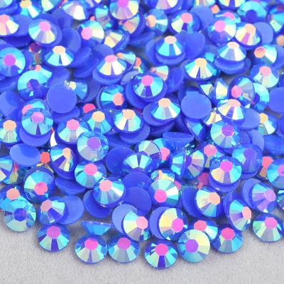 China Flatback 2 3 4 5 6mm Round Jelly Sapphire ab Crystal Stones Non Hotfix Rhinestone Applique Flatback Resin Fake Stone for Face Nail Art for sale