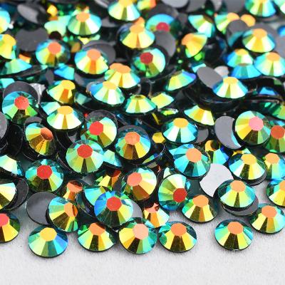 China Flatback 4 Green Faux Stone Non Hotifix Crystal Stones 5 6mm Round Black AB Resin Flatback Stickers Rhinestone Bling For Decoration for sale