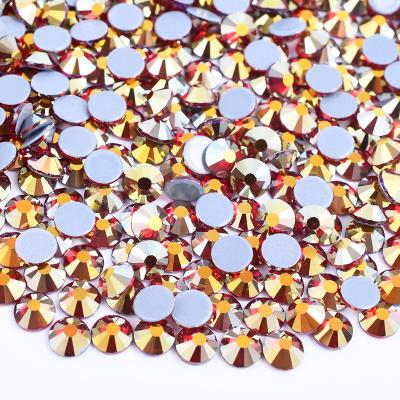 China Flatback Shiny SS 6 Glass Hotfix Flat Back Faux Stone Siam ab Crystal Applique Iron On Transfer Dark Stone Rhinestones 8 10 12 16 20 30 for sale