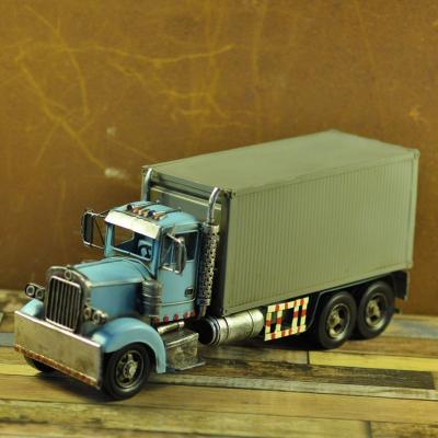 China Europe Metal Open American Container Truck Model Home Furnishing Open Ornaments European Style Furnishing for sale