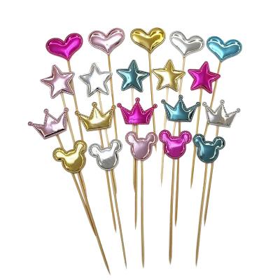 China 100pcs PU Insert Card Love Star Glitter Cake Insert Card Cake Dessert Decoration for sale