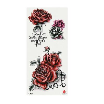 China Temporary Tattoo Stickers Water Transfer Peony Plum Lotus Flower Tattoo Stickers Waterproof Body Paint Stain for sale