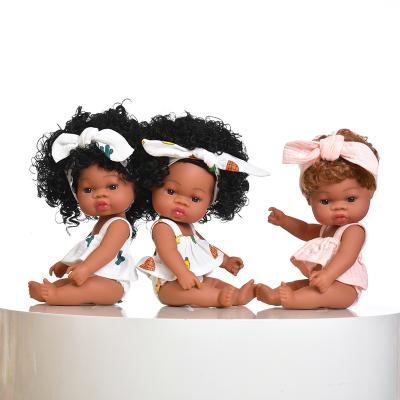 China Silicon Handmade American Infant Black Girl 35cm Baby Kids Toys Real Baby Reborn Doll for sale