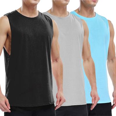 China New Summer UW0098 2021 Breathable Elasticity Fitness Tank Top Men Shirt Sleepwear QUICK DRY Causal Solid Sleeveless Cotton for sale