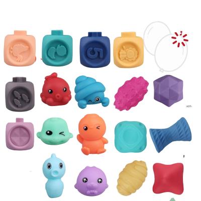 China Soft Safety Water Baby Comforter Toys Animal Style Bath Toys Educational Baby Blocks Play Toys For Children for sale