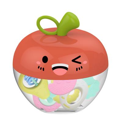 China Baby Chawable Baby Rattle Baby Teether Toys 8PCS Apple Storage Box Softly Comfortable Chewable Silicone Material for sale