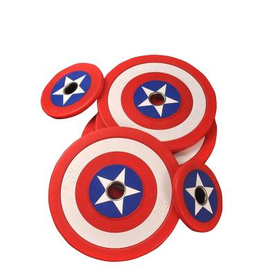 China Strength Training Captain America Bells PU Fixed Barbells Weight Plates Environmental Protection for sale