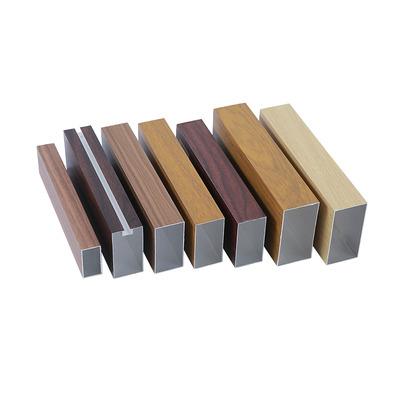 China Wood Aluminum Square Grain Tube Decoration Grain Groove Curtain Wall Divider Color Oxidation Aluminum U Profile for sale