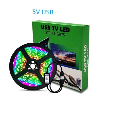 China Flexible Waterproof 5V SMD 5050 Remote Control LED Strip TV Back Light Amazon RGB LED Indoor TV Lighting for TV Background Light for sale