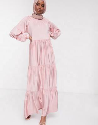 China HONGYUAN Anti-Static New Arrival Custom Made Maxi Smock Dress With Tiering Women Dress Dress for sale