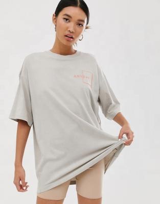 China Summer Anti-Shrink Popularity Europe Aplet Oversized T-Shirt Beige Plus Size Tees For Women for sale