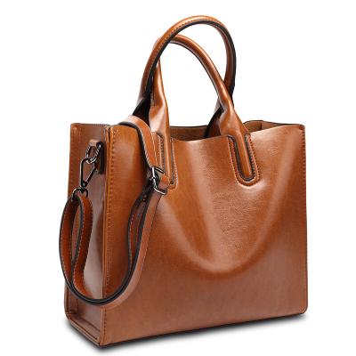 China Luxury and Fashion Vintage Genuine Leather Bags Women Messenger Bags High Quality Genuine Oil Wax Oil Wax Handbags Feminine Ladies Shoulder Bag for sale