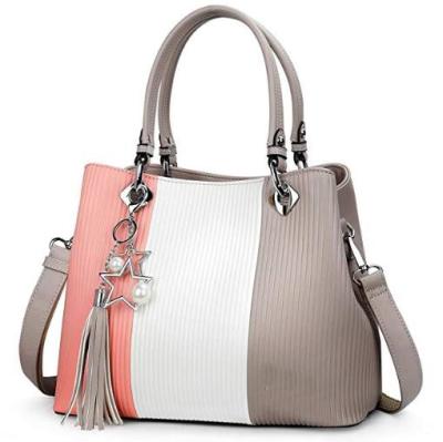 China Fashion handbags for women with multiple internal pockets in pretty color combination for sale